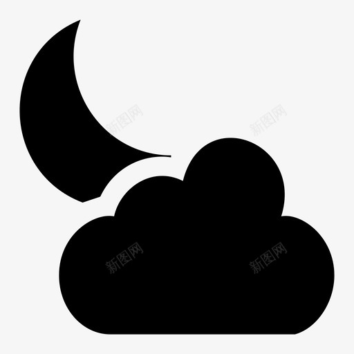 多云的夜晚多云的天气夜间图标svg_新图网 https://ixintu.com 云的 响应 图标 多云 夜晚 夜间 天气 天空 用户界面