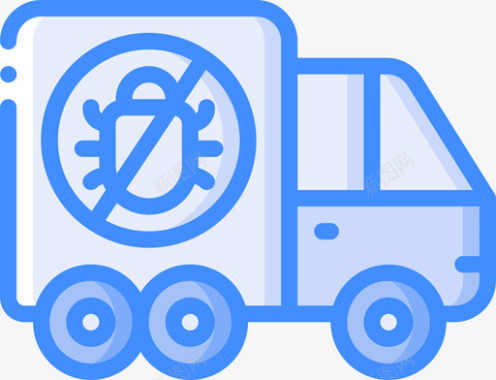 卡车害虫控制3蓝色图标图标