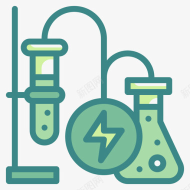 化学创新可再生能源双色调图标图标