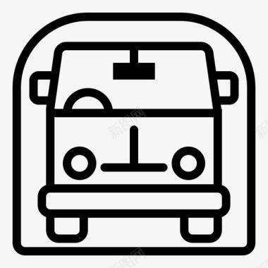 小型巴士汽车驾驶图标图标