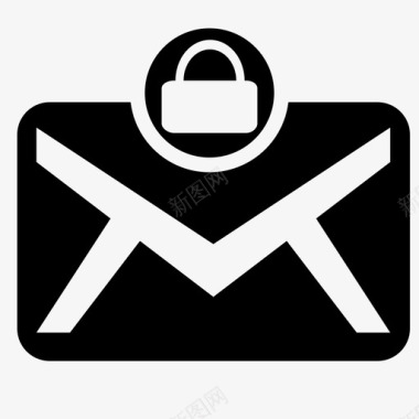 私人邮箱锁收件箱保护图标图标