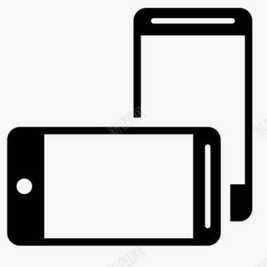 手机纵向或横向模式小工具屏幕图标图标