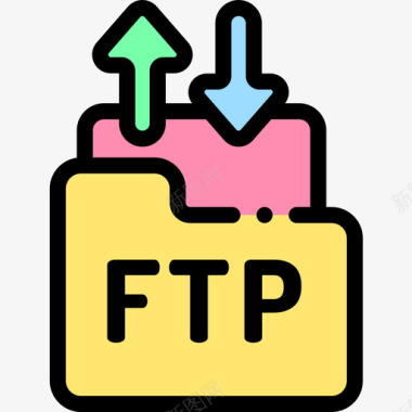 Ftp数据库和服务器11线性颜色图标图标