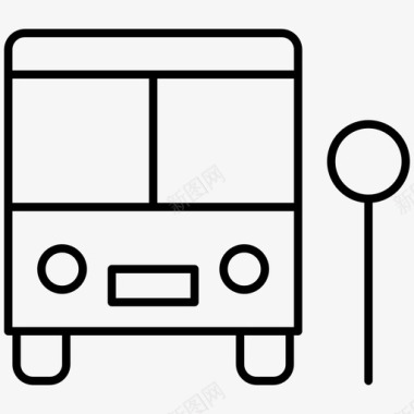 公共汽车学校公共汽车站图标图标