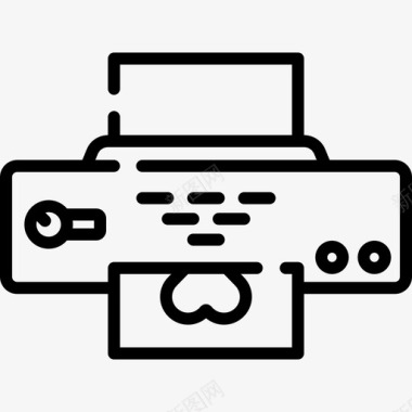 打印机纹身工作室14线性图标图标