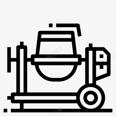 混凝土搅拌机建筑工业图标图标