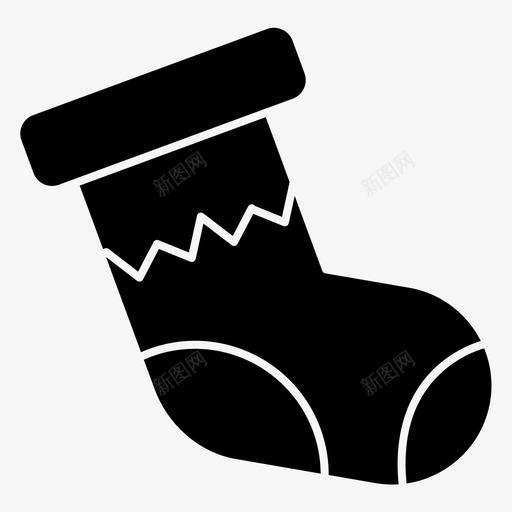 袜子庆祝圣诞节图标svg_新图网 https://ixintu.com 圣诞节 庆祝 袜子