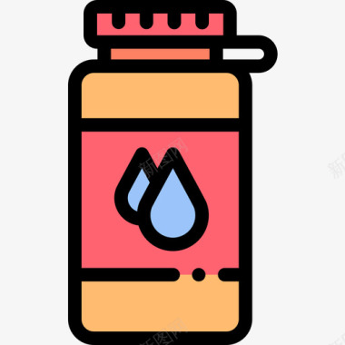水瓶冒险45线性颜色图标图标
