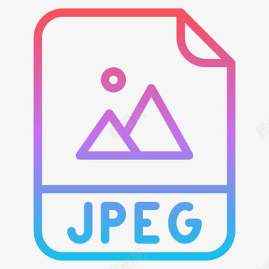 Jpeg文件扩展名1渐变图标图标