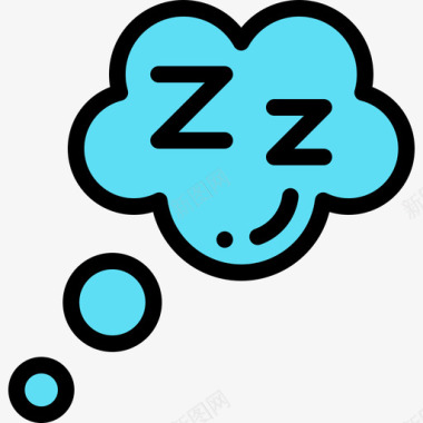睡眠空闲时间29线性颜色图标图标