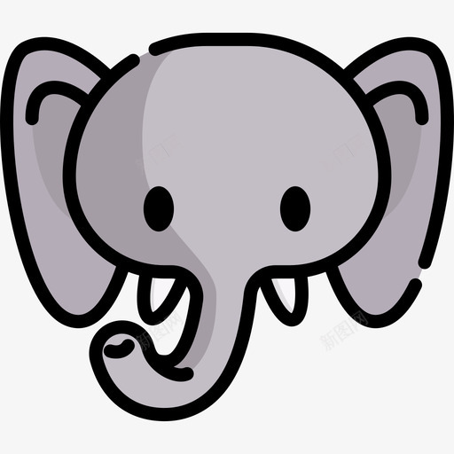 大象野生动物41线形颜色图标svg_新图网 https://ixintu.com 大象 线形 野生动物 颜色