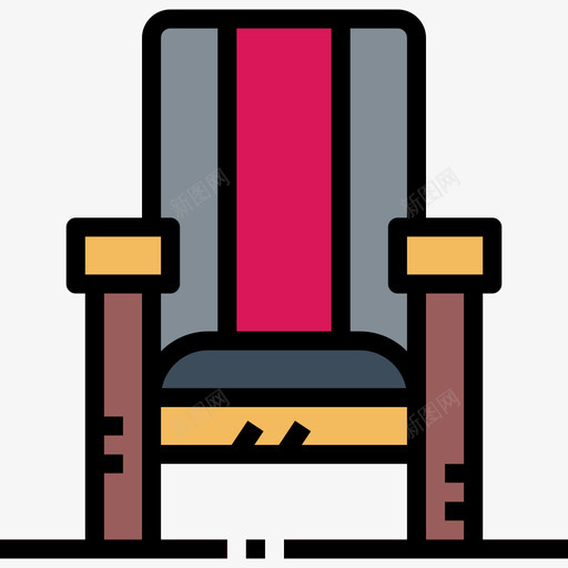 椅子33号咖啡厅线性颜色图标svg_新图网 https://ixintu.com 33号 咖啡厅 椅子 线性 颜色