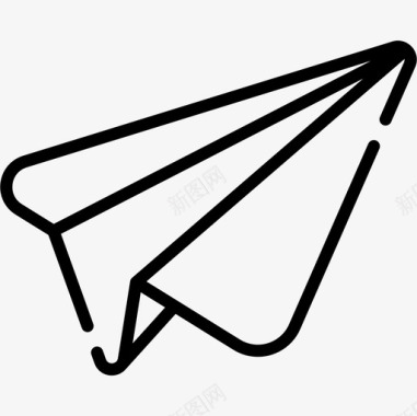 纸飞机社交媒体118线性图标图标
