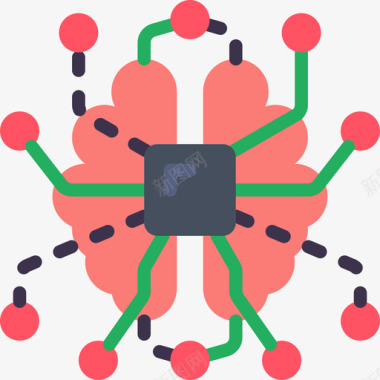 人工智能分析35扁平图标图标