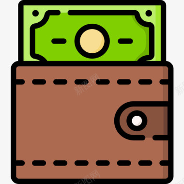钱包旅行应用程序20线性颜色图标图标