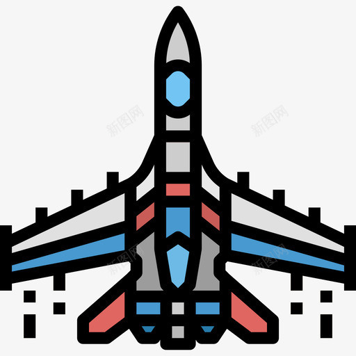 飞机军用32线性颜色图标svg_新图网 https://ixintu.com 军用 线性 颜色 飞机