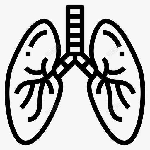 肺人体器官3线状图标svg_新图网 https://ixintu.com 人体 器官 线状