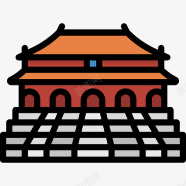 北京中国58线性颜色图标图标