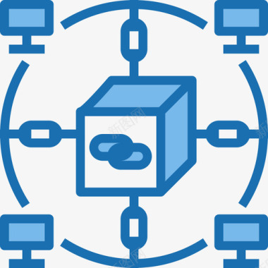 网络区块链27蓝色图标图标