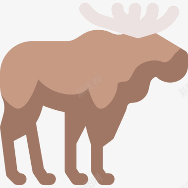 驼鹿野生动物5扁平图标图标