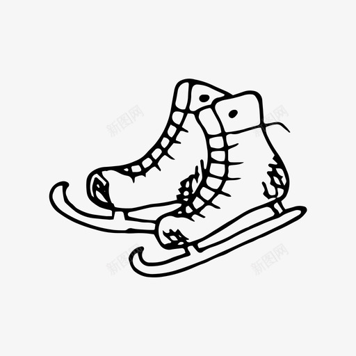溜冰鞋手绘假日图标svg_新图网 https://ixintu.com 假日 冬季 圣诞节 手绘 新年 溜冰 溜冰鞋