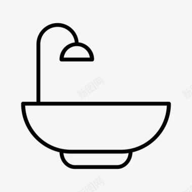 浴缸酒店水图标图标