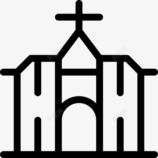 建筑与城市宗教22线性图标svg_新图网 https://ixintu.com 城市 宗教 建筑 线性