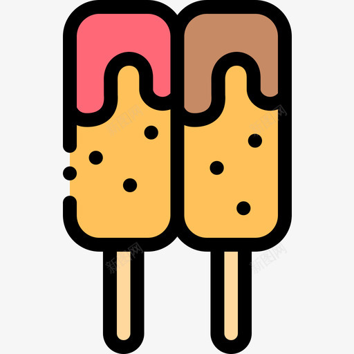 冰淇淋面包店94线性颜色图标svg_新图网 https://ixintu.com 冰淇淋 线性 面包店 颜色