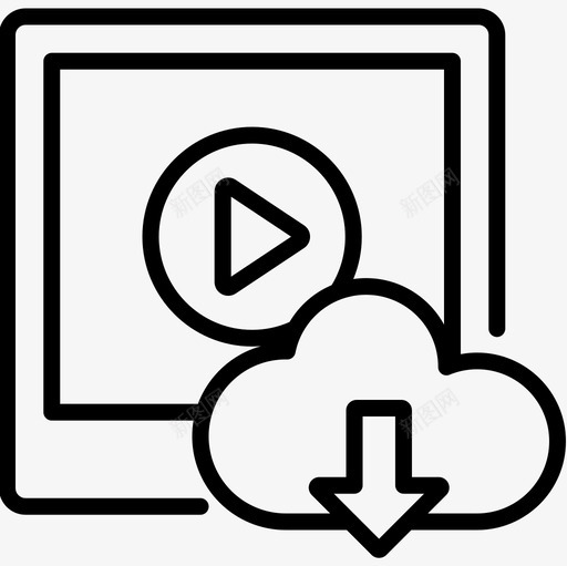 视频数字服务12线性图标svg_新图网 https://ixintu.com 数字 服务 线性 视频