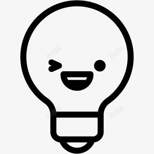 快乐表情情绪图标svg_新图网 https://ixintu.com 快乐 情绪 感觉 灯泡 表情