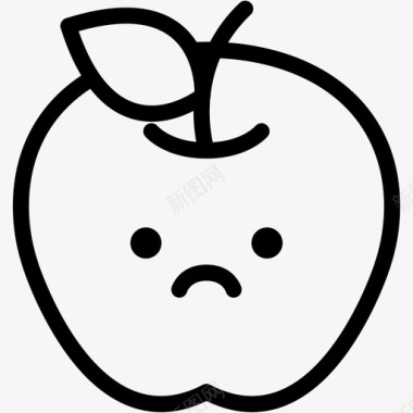 悲伤苹果表情图标图标