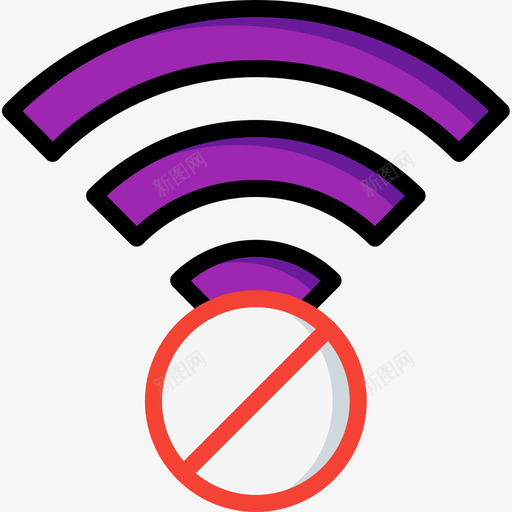 Wifi移动接口5线性颜色图标svg_新图网 https://ixintu.com Wifi 接口 移动 线性 颜色