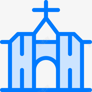 建筑与城市宗教23蓝色图标图标