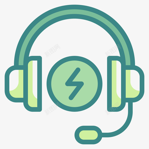 耳机创新可再生能源双音图标svg_新图网 https://ixintu.com 再生 创新 双音 可再 耳机 能源