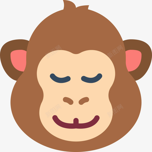 猴子猴子4扁平图标svg_新图网 https://ixintu.com 扁平 猴子
