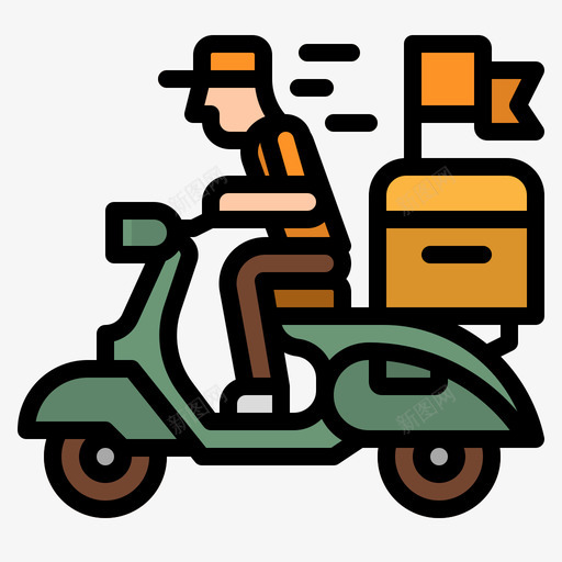 送货自行车食品配送65线性颜色图标svg_新图网 https://ixintu.com 线性 自行车 送货 配送 颜色 食品