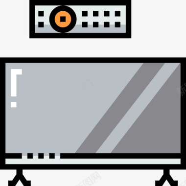 电视家具47线性颜色图标图标