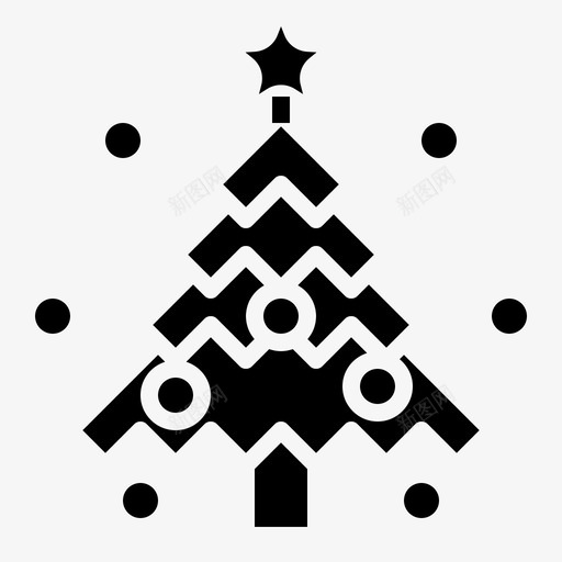 圣诞树装饰假日图标svg_新图网 https://ixintu.com 假日 圣诞 圣诞树 圣诞节 实心 装饰