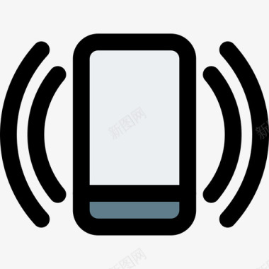 戒指电话和手机2线性颜色图标图标