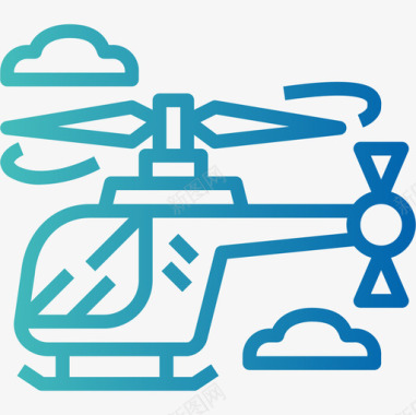 直升机新闻49梯度图标图标