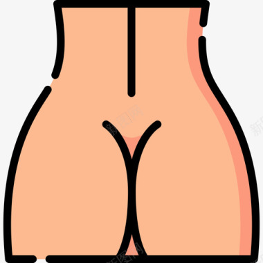 臀部人体5线条颜色图标图标