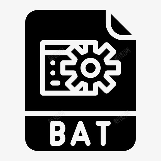 Bat文件扩展名3glyph图标svg_新图网 https://ixintu.com Bat glyph 扩展名 文件