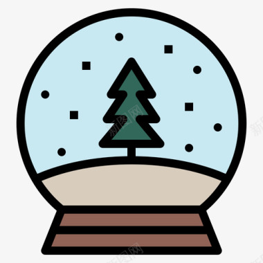 雪球圣诞266线性颜色图标图标