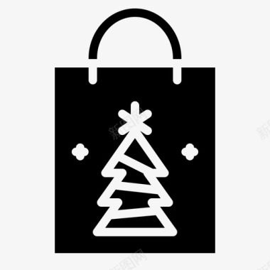 购物袋圣诞265字形图标图标