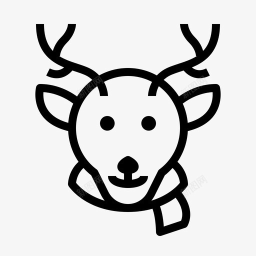 鹿圣诞节麋鹿图标svg_新图网 https://ixintu.com 圣诞节 麋鹿