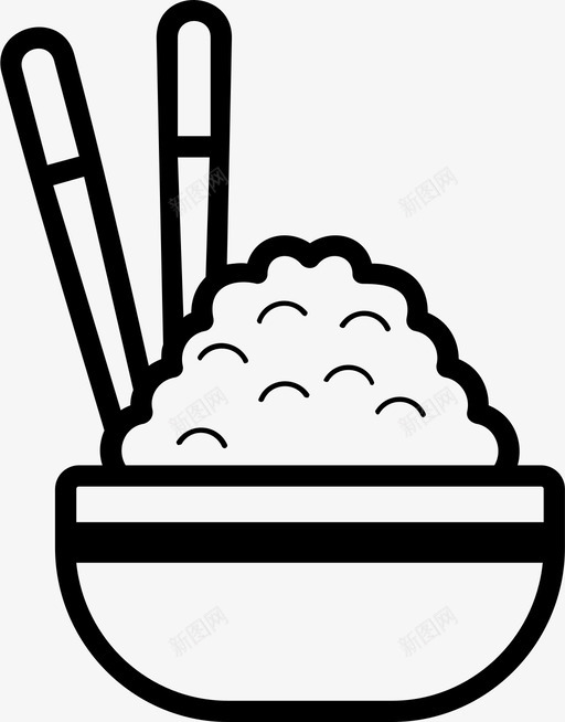 米饭亚洲人碗图标svg_新图网 https://ixintu.com 中餐 亚洲人 米饭 食物