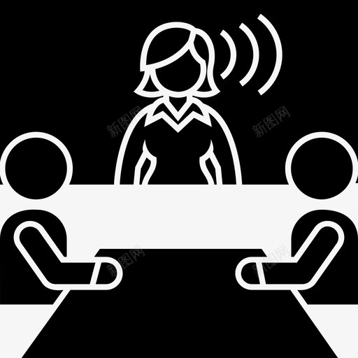 视频会议商务会议图标svg_新图网 https://ixintu.com 会议 商务 女性 字形 视频会议 高管