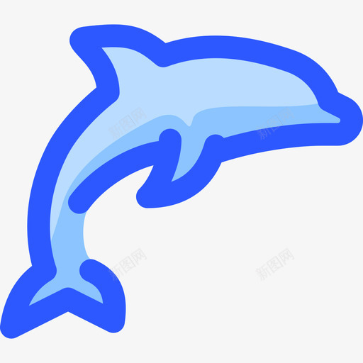 海豚野生动物8蓝色图标svg_新图网 https://ixintu.com 海豚 蓝色 野生动物
