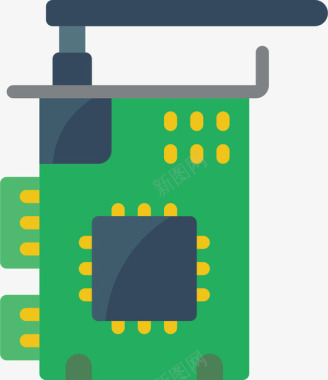 芯片计算机硬件27扁平图标图标