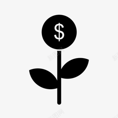 美元植物雕文图标图标